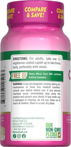 Miniatura 7 de Nature's Truth Calcio 600 mg con vitamina D3 Comprimidos recubiertos Carbonato de calcio Suplemento vegetariano, sin OMG y sin gluten