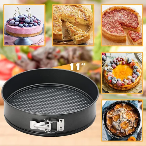 Miniatura 6 de Webake Springform - Molde antiadherente de 11 pulgadas para tartas de queso con parte inferior extraíble, molde grande para hornear para Acción