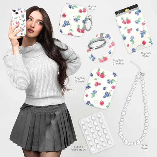 Miniatura 2 de VELVET CAVIAR Funda para iPhone 15, compatible con MagSafe, probada en caídas de 10 pies, Berry Baby