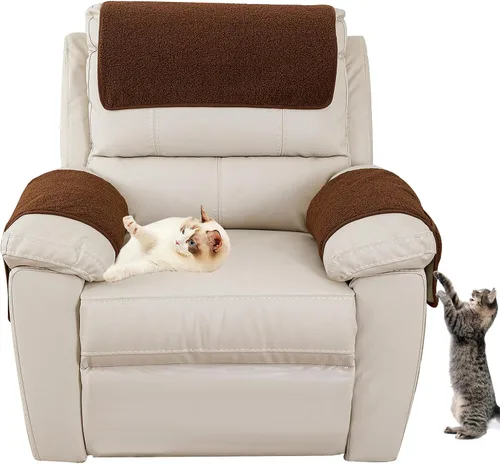 Miniatura 10 de Funda para reposabrazos de sofá, funda para reposabrazos de silla reclinable, funda de terciopelo de cordero, antideslizante, protector de muebles