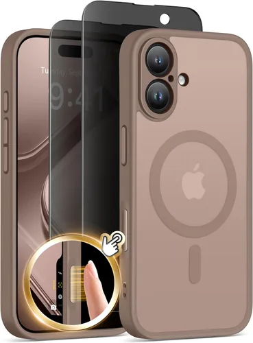 Miniatura 30 de GolbinBox Funda magnética para iPhone 15 Pro, compatible con MagSafe, protección completa de la cámara, protector de pantalla de privacidad