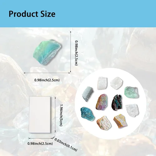 Miniatura 3 de Kit de prueba de dureza de Moh's, incluye 10 especímenes minerales de roca y 1 placa de rayas de porcelana sin esmaltar para explorar