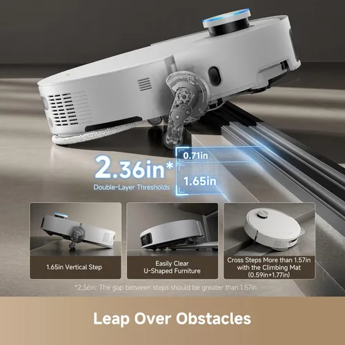 Miniatura 2 de DREAME X50 Ultra Blanco Robot Aspirador y Fregasuelos con Auto-Vaciado y Limpieza Automática de la Fregona, Succión de 20,000Pa, Evitación