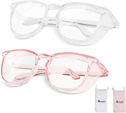 Miniatura 18 de Feaglo Lentes de seguridad, antivaho para mujeres y hombres, bloqueo de luz azul, elegantes gafas de protección para los ojos, escudo lateral