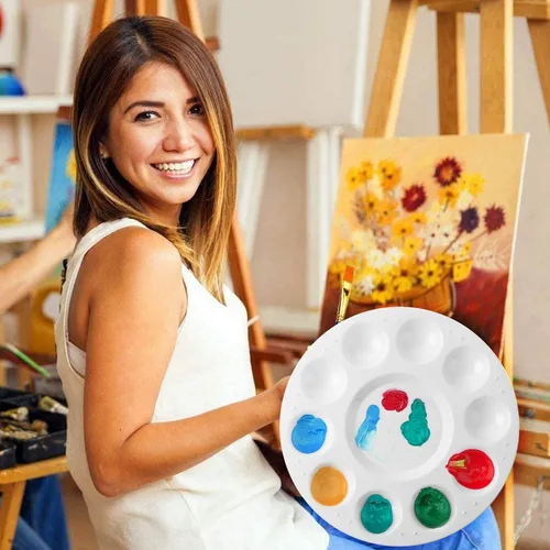 Miniatura 6 de Paletas de bandejas de pintura, paquete de 6, suministros de pintura, paleta de pintura para niños, paleta de plástico