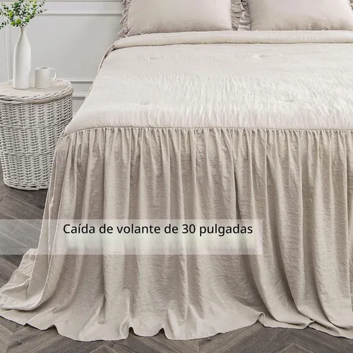 Miniatura 3 de Bonlino Juego de Ropa de Cama para el Hogar Conjunto de Colcha Edredón - Colcha de Granja Cubrecama de Verano Colchas, Edredón Ligero Elegante Ropa