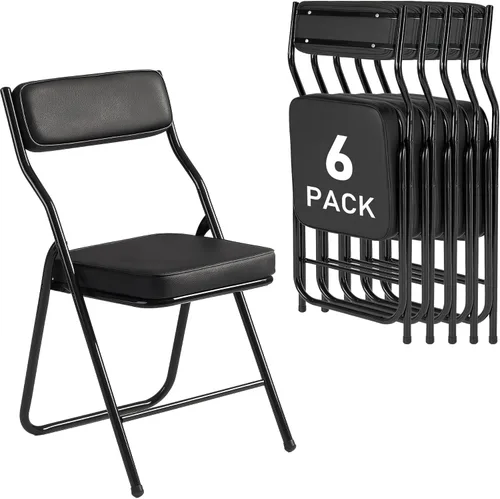 Miniatura 11 de Paquete de 2 sillas plegables acolchadas con cojín, juego de sillas de comedor plegables portátiles para interiores y exteriores, apilables