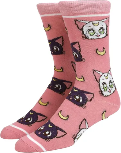 Miniatura 3 de Bioworld Sailor Moon Crystal Luna & Artemis - Calcetines para hombre, Rosado