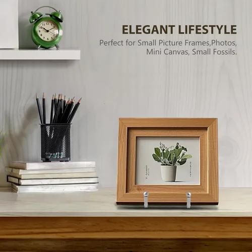 Miniatura 4 de DIDUDIDU Soportes para platos pequeños – Soportes de caballete de hierro de 3 pulgadas para platos decorativos, marcos de fotos, fotos, arte