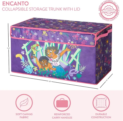 Miniatura 2 de Idea Nuova Disney Encanto - Baúl de almacenamiento plegable para juguetes de niños, duradero, con tapa