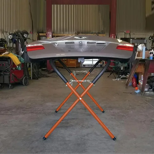 Miniatura 3 de Banco de trabajo portátil plegable, mesa de trabajo plegable de capacidad de 1,000 libras, soporte de parachoques resistente para garaje y tienda
