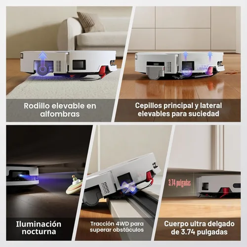 Miniatura 8 de Yeedi Robot aspirador y trapeador M16 Infinity, succión de 30000 Pa, fregona con rodillo autolimpiante, ZeroTangle 4.0 para pelo de mascotas