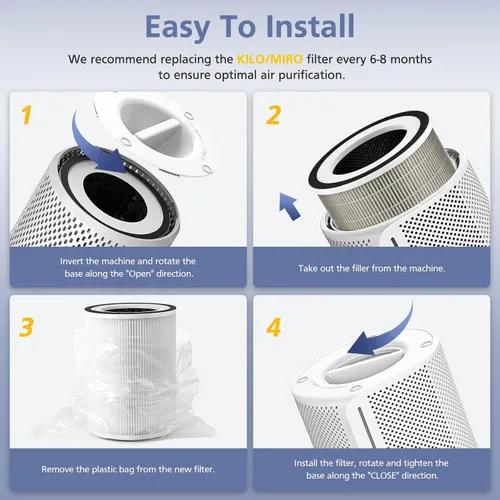 Miniatura 9 de Filtro KILO compatible con Afloia KILO, KILOPLUS, KILOPRO, MIRO, MIRO PRO y MORENTO MR-Kilo, purificador de aire Kalo, sistema de filtración de 3