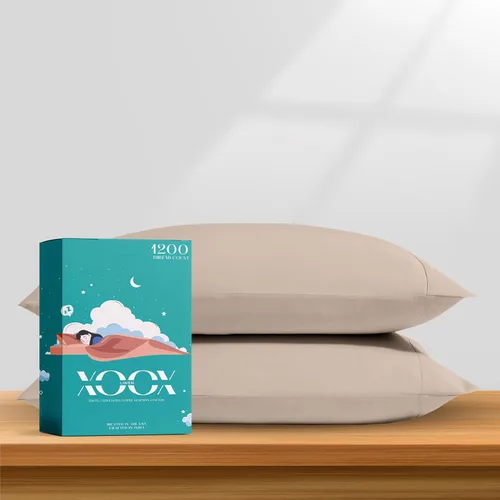 Miniatura 13 de XOOX Linen - Juego de sábanas de 1200 hilos 100% algodón egipcio, tamaño King, de algodón egipcio, juego de 4 piezas de lujo, (azul claro), suave