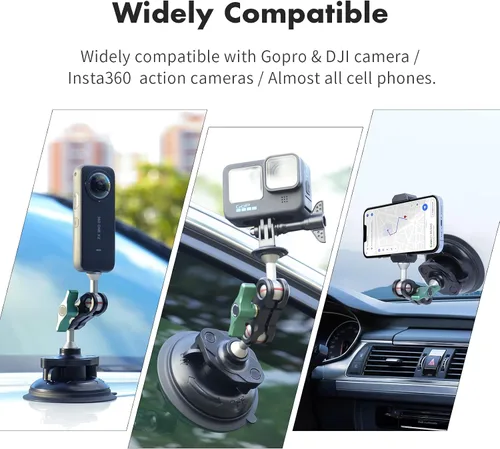 Miniatura 6 de SEASKY S1 Potente cámara deportiva con ventosa para GoPro Hero 13/12/11/10/9/8 Negro DJI Action 5/4/3/2 Pocket Insta360 X5 X4 X3 X2 Ace Pro 2