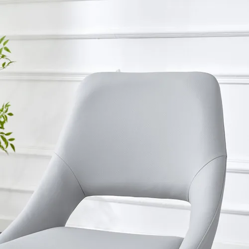 Miniatura 7 de Silla decorativa sin brazos, silla de tocador sin ruedas, juego de 2 sillas de comedor Retorno automático inteligente de 180°, respaldo