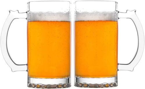Miniatura 2 de Amlong Crystal Taza de cerveza sin plomo - 16 oz, juego de 2