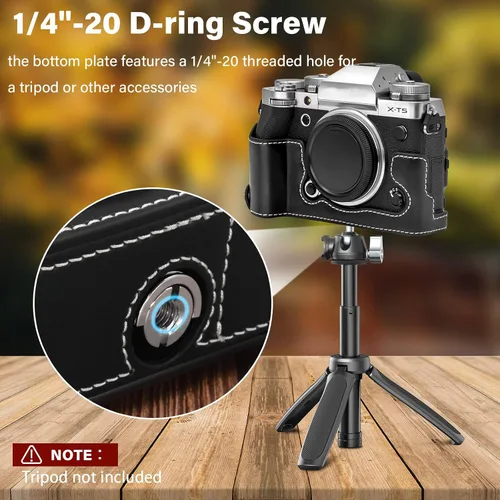 Miniatura 4 de Rieibi Fuji XT5 - Funda de piel sintética para cámara digital Fujifilm X-T5, color negro