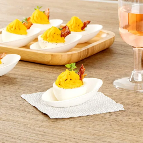Miniatura 3 de Restaurantware Platos de degustación sin PFAS añadido de 3.2 x 2.1 pulgadas, 100 platos desechables, compostables para el hogar, aptos