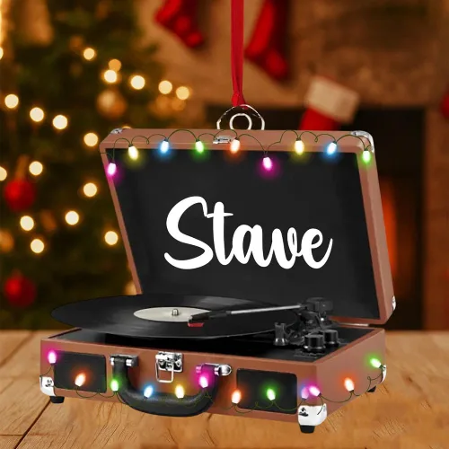 Miniatura 13 de Adorno de Disco de Vinilo Retro Personalizado 2025, Adorno de Músico Personalizado para Amantes de la Música, Decoración de Árbol de Navidad