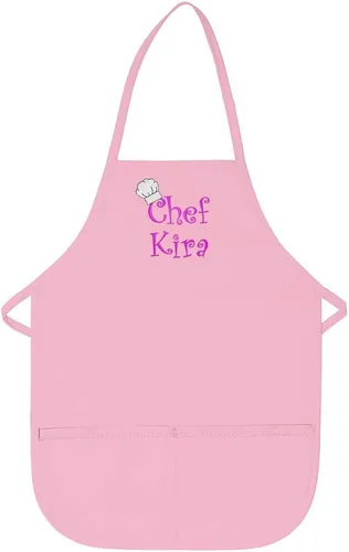 Miniatura 11 de Delantal de chef con cualquier nombre hecho en los Estados Unidos, bordado de primera calidad, para niños, niñas, niños, diversión en la cocina