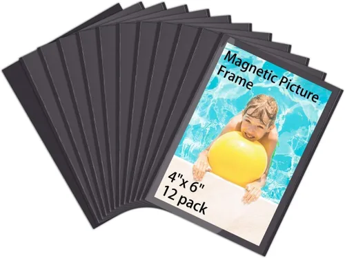 Miniatura 7 de HIIMIEI Paquete de 12 portarretratos magnéticos negros para nevera de 2.5 x 3.5 pulgadas, 2 x 3 pulgadas, Polaroid Instax, pequeño imán para nevera