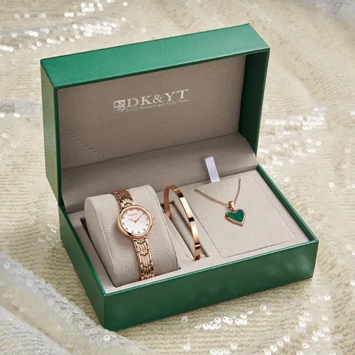 Miniatura 7 de Womens Stainless Steels Watch Bangle Watch and Bracelet Set Fashion Casual Dress Watches,Roman Numerals Quartz Ladies Rose Gold Wrist Watch