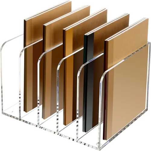 Miniatura 8 de SANRUI Organizador de archivos de acrílico, soporte transparente para archivos, organizador de escritorio para organización y almacenamiento