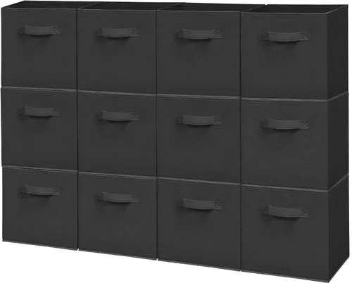 Miniatura 11 de Contenedores de almacenamiento de tela de 11 pulgadas, cubos de almacenamiento plegables, organizador de cubos resistentes para el hogar, oficina