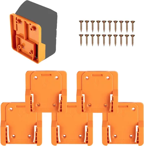 Soporte de batería compatible con batería Ridgid de 18 V, montaje en pared, almacenamiento de batería para furgoneta de trabajo, estante, caja de