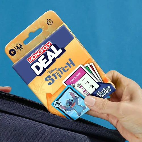 Miniatura 8 de Monopoly Deal: Edición Disney Stitch - Juego de cartas Basado en Lilo & Stitch de Disney Juegos de Disney para niños oficialmente licenciados