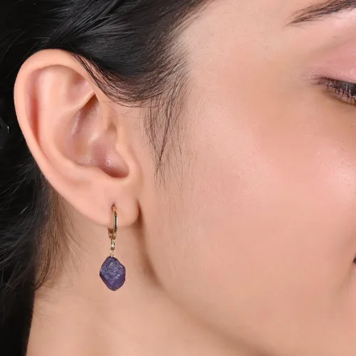 Miniatura 39 de Gempires Handmade Gemstone Hoop Earrings Raw Crystal Dangle Jewelry Hypoallergenic Gold Plated Lightweight Elegant Jewelry Gifts For Women