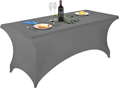 Miniatura 16 de FORLIFE - Funda de mesa de elastano, mantel ajustado de 4 pies para mesas rectangulares, funda elástica para patio, universal para bodas, banquetes