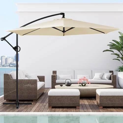 Miniatura 8 de Shintenchi Sombrilla de patio grande de 16 pies con base, sombrilla rectangular de doble cara para exteriores, sombrilla de mercado con manivela
