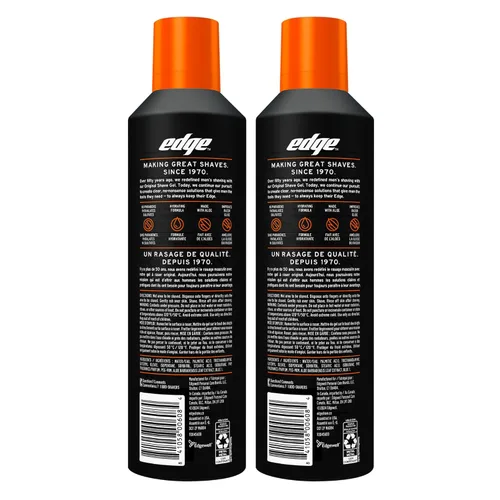 Miniatura 2 de Edge Gel de Afeitar para Hombres, 9.5 oz, Paquete de 2 Gel de Afeitar para Hombres con Aloe, Crema de Afeitar para Hombres para Piel Sensible