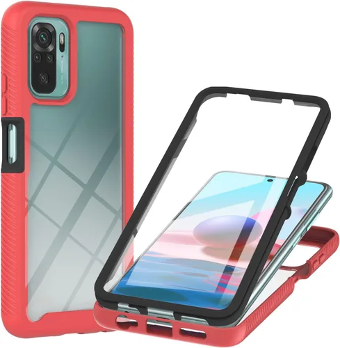 Miniatura 8 de XYX Funda compatible con Xiaomi Redmi Note 10s, protector de pantalla integrado transparente de cuerpo completo, funda de protección híbrida Azul