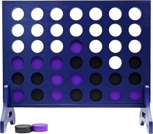 Miniatura 12 de Tailgating Pros Cuatro en una fila gigante azul marino premium con funda de transporte – Juego de patio al aire libre de gran tamaño – ¡Muchos