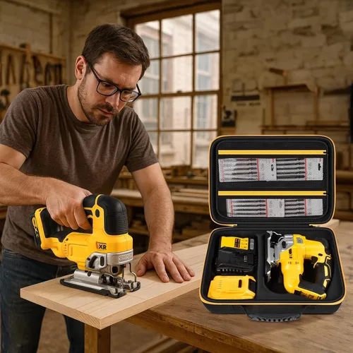 Miniatura 5 de ANKHOH Funda para sierra de calar DEWALT 20V MAX XR DCS334B, bolsa de herramientas eléctricas para sierra de habilidad, batería y accesorios de Negro