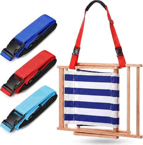 Miniatura 32 de Sanwuta Correa de transporte ajustable para silla de playa, correas para silla de camping, plegables, para playa, mochilero, bicicletas plegables