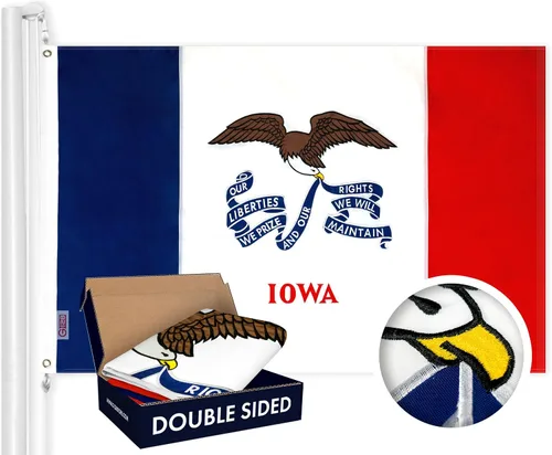 Miniatura 13 de G128 Bandera del Estado de Alabama 3 x 5 pies Serie Double ToughWeave de doble cara con costura de 210D de poliéster Rayas cosidas