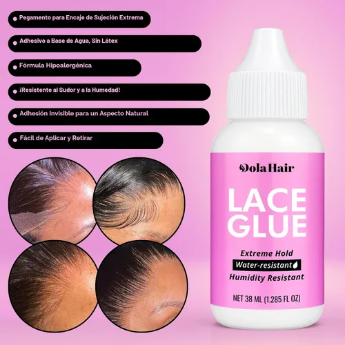 Miniatura 8 de Dolahair Pegamento de encaje Extreme Hold para pelucas, impermeable, unión invisible, 1.3 onzas