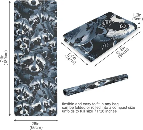 Miniatura 6 de Raccoons Yoga Mat Non Slip Thick Kids Eco Friendly Rubber Workout Foldable Yoga Mat Women Exercise