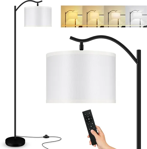 Miniatura 11 de BoostArea Lámpara de pie para sala de estar, lámpara de pie de arco con control remoto, brillo regulable continuo y temperatura de colores 2700 Yute