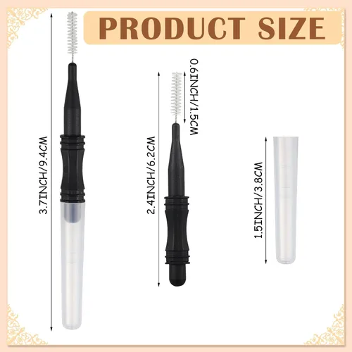 Miniatura 2 de Vesici 200 piezas de micro cepillos para cejas con tapa, cepillo multifuncional para laminación de cejas, peine de pestañas, carrete de cejas