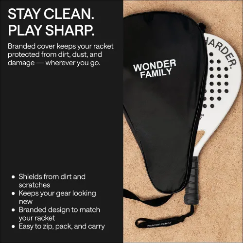 Miniatura 5 de Padel Racket with Overgrip & 2 Wristbands – Memory EVA Foam, Perfectly Balanced – Pala de Padel – Fiberglass Paddle for Beginners and Intermediates