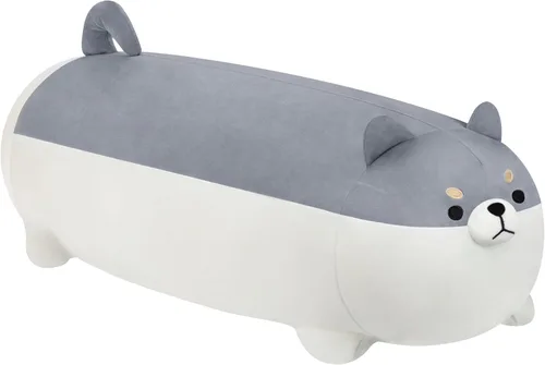 Miniatura 10 de AFAN Shiba Inu - Almohadas de peluche Kawaii de peluche para perro Corgi, lindos y suaves, regalos (negro, 11.8 pulgadas)