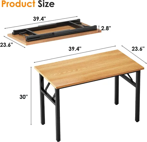 Miniatura 3 de Need AC5 Series - Escritorio plegable para computadora (39.4/47/55/63) pulgadas Teca y negro