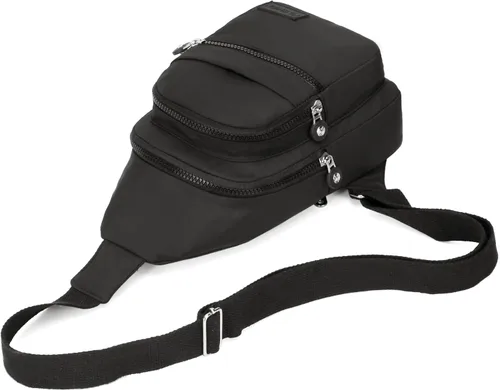 Miniatura 5 de Banelu Pequeña mochila bandolera bandolera para mujeres y hombres, bolsa pequeña bandolera bandolera bolsa cruzada riñoneras bandoleras - negro