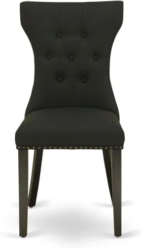 Miniatura 7 de East West Furniture ANGA3-ABK-24 - Juego de comedor de 3 piezas para espacios pequeños que contiene una mesa de cocina redonda con pedestal y 2