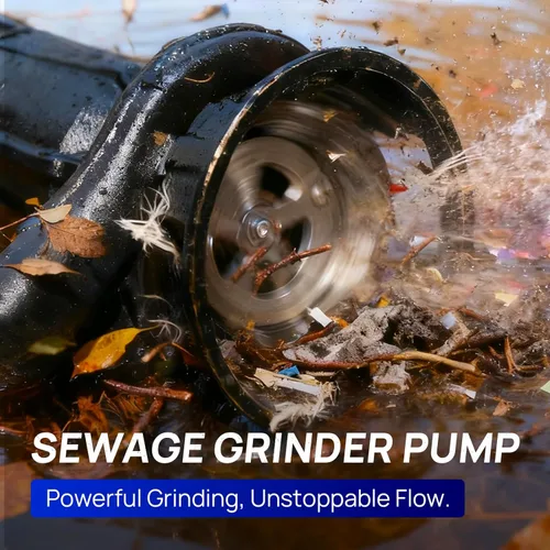 Miniatura 2 de Aquastrong Bomba de amoladora de aguas residuales de 1 HP, bomba de aguas residuales de 4200 GPH de descarga de 2 pulgadas, bomba de sumidero